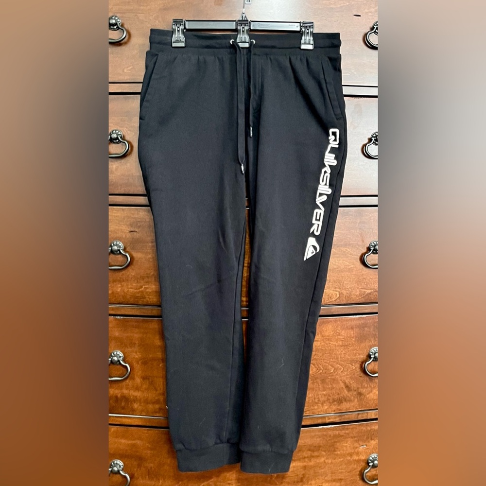Quiksilver Men's Black Sweatpants with Logo